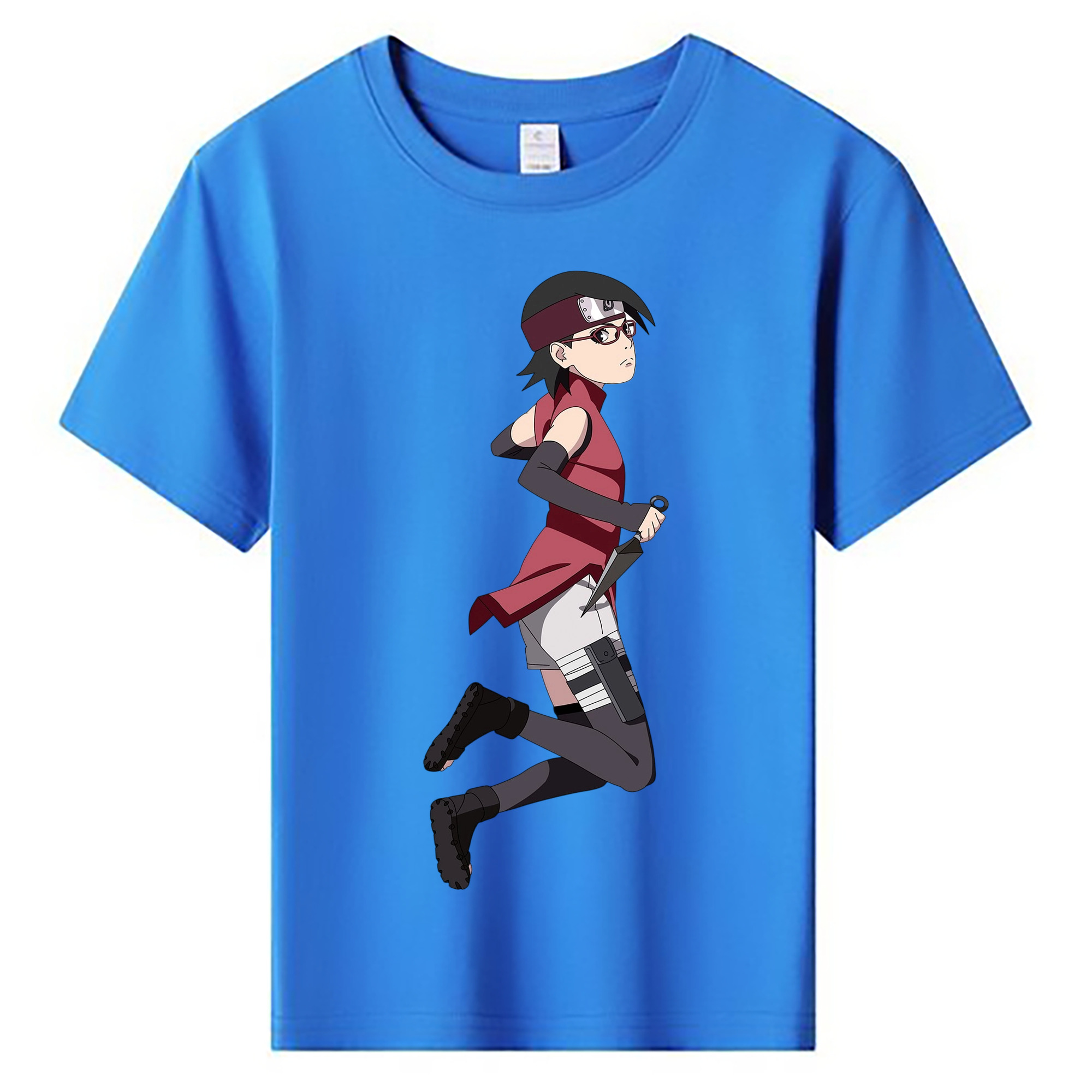 （画像用） NARUTO -ナルト- うちは サラダ Uchiha Sarada 綿100％キッズTシャツ（フロントプリント）